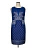 Spiegel Graphic Blue Cocktail Dress Size 16 - photo 1