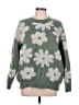 Forever 21 100% Polyester Floral Green Pullover Sweater Size L - photo 1