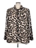 Monroe and Main 100% Polyester Animal Print Brown Long Sleeve Blouse Size 3X - photo 1