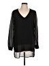 Joan Vass 100% Polyester Black Long Sleeve Blouse Size L - photo 1
