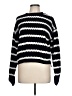 No Comment 100% Polyester Stripes Black Pullover Sweater Size L - photo 1