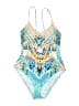 Unbranded Print Blue One Piece Swimsuit Size XL - photo 1