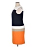 Sandra Darren Color Block Orange Casual Dress Size 16 - photo 5