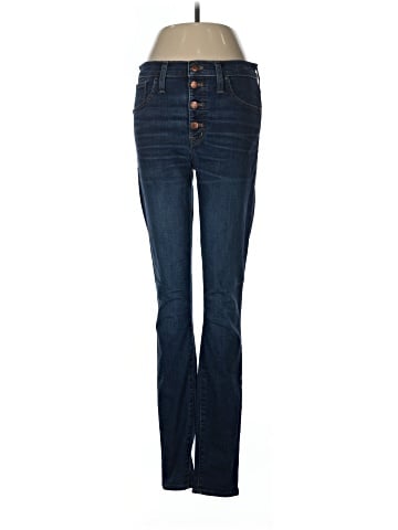 Madewell Tall 9" Mid-Rise Skinny Jeans in Hayes Wash: Button-Front Edition (view 1)