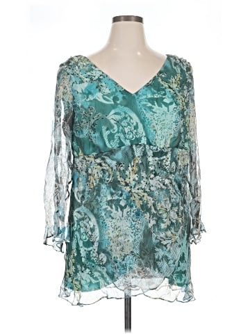 Jeanne Alexander 3/4 Sleeve Silk Top (view 1)