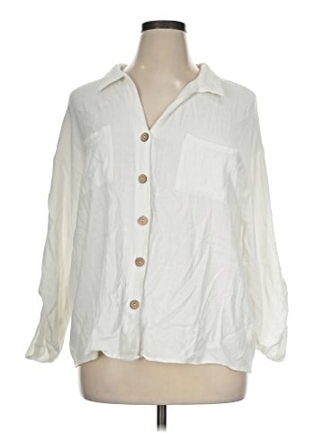 Bibi 3/4 Sleeve Button-Down Shirt (view 1)