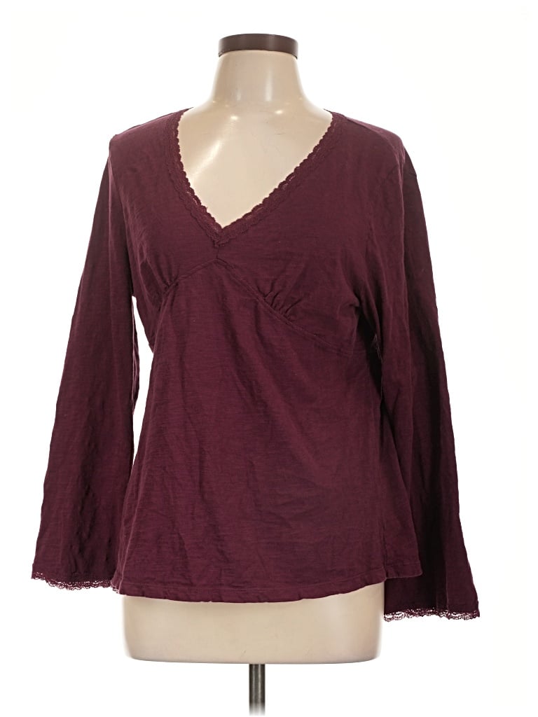 Pre-owned Wilt 3/4 Sleeve T-shirt In Burgundy