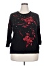Rebecca Malone 100% Acrylic Floral Black Pullover Sweater Size 2X - photo 1