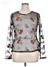 Express 100% Nylon Gray Long Sleeve Blouse Size XL - photo 1