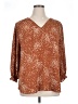 Fun2Fun 100% Polyester Brown 3/4 Sleeve Blouse Size 1X - photo 1