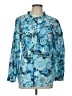 Talbots 100% Cotton Print Blue Long Sleeve Button-Down Shirt Size L - photo 1