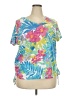 Fresh Tropical Blue Short Sleeve Top Size 2X - photo 1