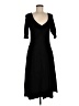 Chico's Solid Black Casual Dress Size Med (1) - photo 1