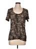 Socialite Animal Print Brown Short Sleeve Top Size L - photo 1