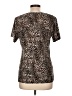 Socialite Animal Print Brown Short Sleeve Top Size L - photo 2