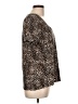 Socialite Animal Print Brown Short Sleeve Top Size L - photo 4