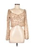 Japna 100% Polyester Tan Long Sleeve Top Size L - photo 1
