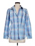 Talbots 100% Cotton Plaid Blue Long Sleeve Button-Down Shirt Size M - photo 1