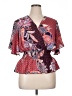 Venus 100% Polyester Red Short Sleeve Blouse Size 1X - photo 1