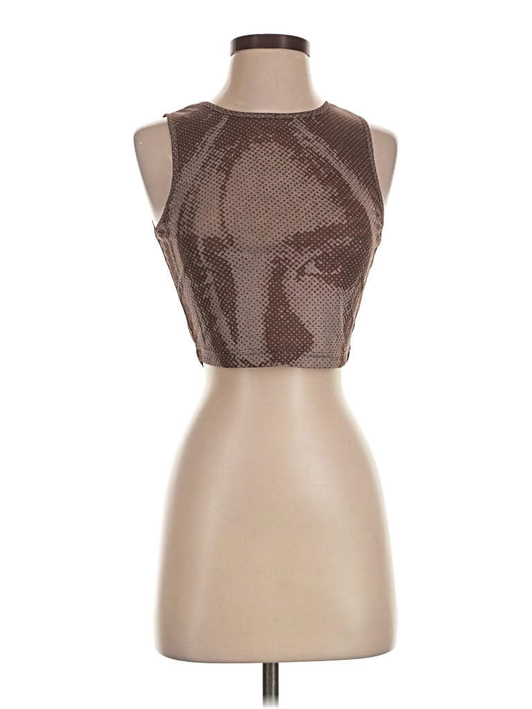 Cider Tank Top Brown Halter Neckline Tops