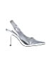 Nine West Metallic Silver Heels Size 7 - photo 1