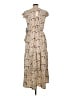 MELLODAY 100% Polyester Floral Tan Casual Dress Size L - photo 2