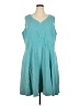 eShakti Solid Teal Casual Dress Size 26W - photo 1