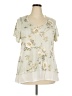 B Collection by Bobeau Ivory Short Sleeve Blouse Size 2X - photo 1