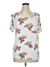 Justify Floral Silver Short Sleeve T-Shirt Size XL - photo 1