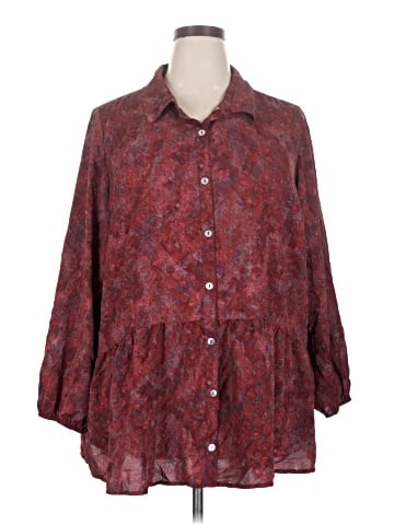 LOGO by Lori Goldstein 3/4 Sleeve Blouse (view 1)