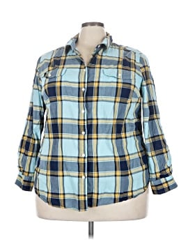 St. John's Bay 3/4 Sleeve Button Down Shirt