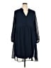 Sandra Darren 100% Polyester Polka Dots Blue Casual Dress Size 20 - photo 1