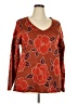 Andree by UNIT Floral Orange Pullover Sweater Size 2X - photo 1