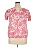 Como Black Pink Short Sleeve Blouse Size XL - photo 1