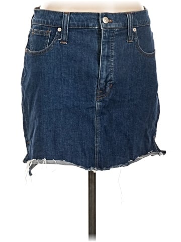 Madewell Stretch Denim Straight Mini Skirt: Step-Hem Edition (view 1)
