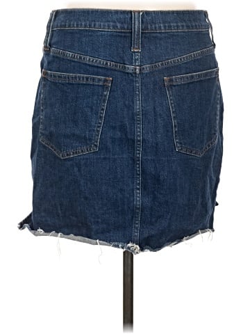 Madewell Stretch Denim Straight Mini Skirt: Step-Hem Edition (view 2)