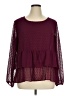 EMALINE 100% Polyester Burgundy Long Sleeve Blouse Size XL - photo 1