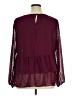 EMALINE 100% Polyester Burgundy Long Sleeve Blouse Size XL - photo 2