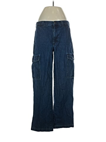 Madewell Low-Slung Straight Cargo Jeans in Martindale Wash (view 1)