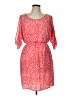 Studio Y 100% Recycled Polyester Print Red Casual Dress Size L - photo 1