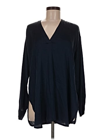 Vince. Long Sleeve Silk Top (view 1)