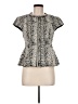 Nanette Lepore Gray Short Sleeve Blouse Size 6 - photo 1