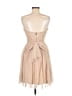 Soieblu 100% Polyester Hearts Tan Cocktail Dress Size L - photo 2