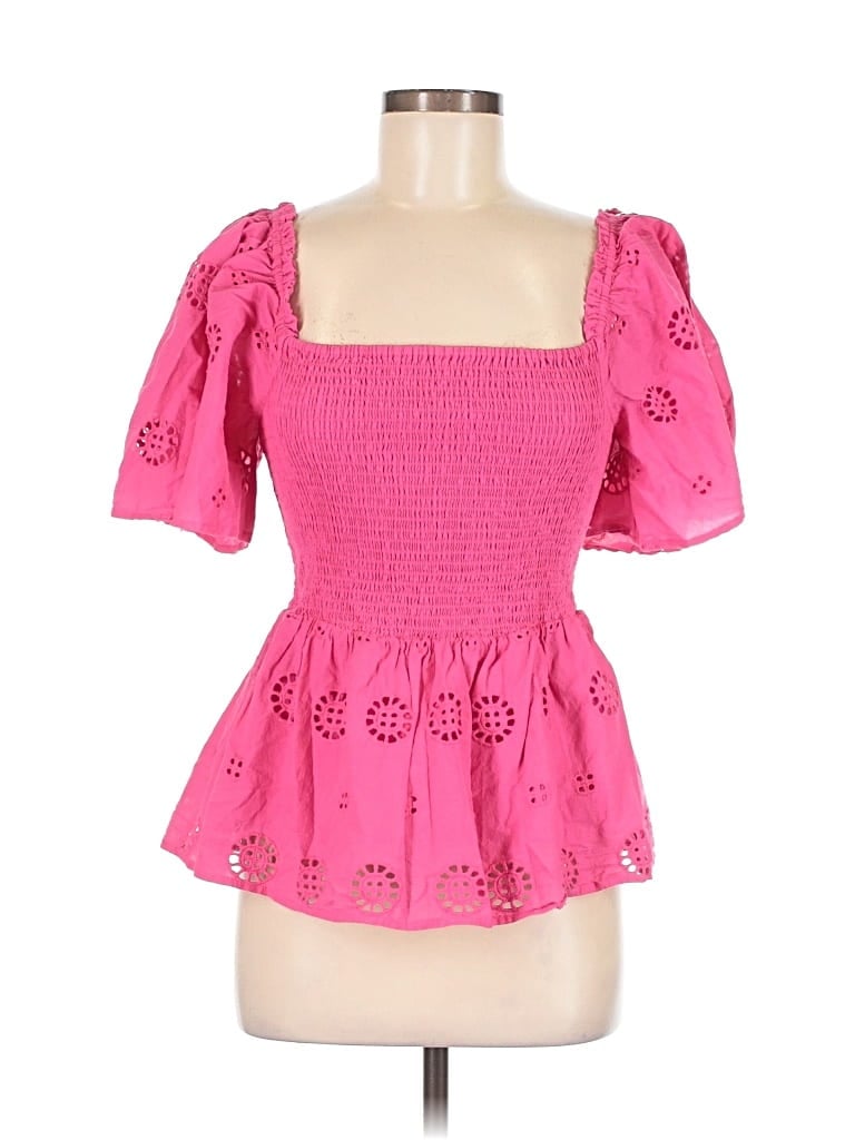 Pre-owned Koko + Mason Short Sleeve Blouse In Pink