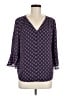 41Hawthorn 100% Polyester Purple 3/4 Sleeve Blouse Size M - photo 1