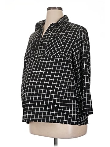 Oh! Mamma 3/4 Sleeve Button-Down Shirt (view 1)