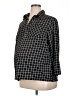 Oh! Mamma Houndstooth Black 3/4 Sleeve Button-Down Shirt Size XL - photo 1