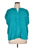 Rose + Olive 100% Polyester Teal Short Sleeve Blouse Size XL - photo 1