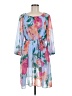Sandra Darren 100% Polyester Floral Blue Cocktail Dress Size M - photo 1