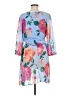Sandra Darren 100% Polyester Floral Blue Cocktail Dress Size M - photo 2
